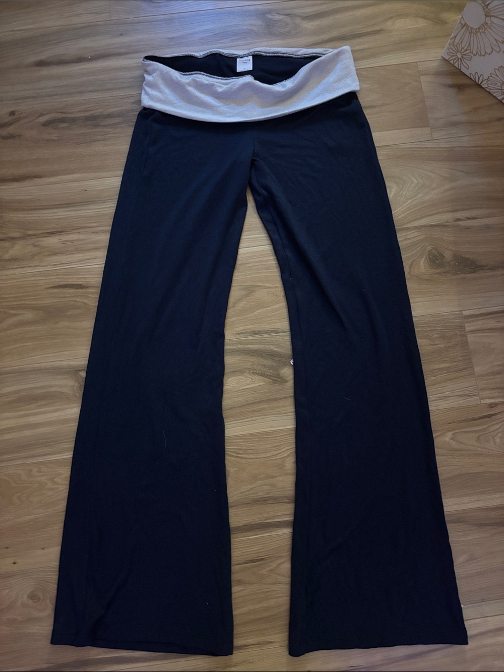 Hollister navy wide-leg fold over sweatpants